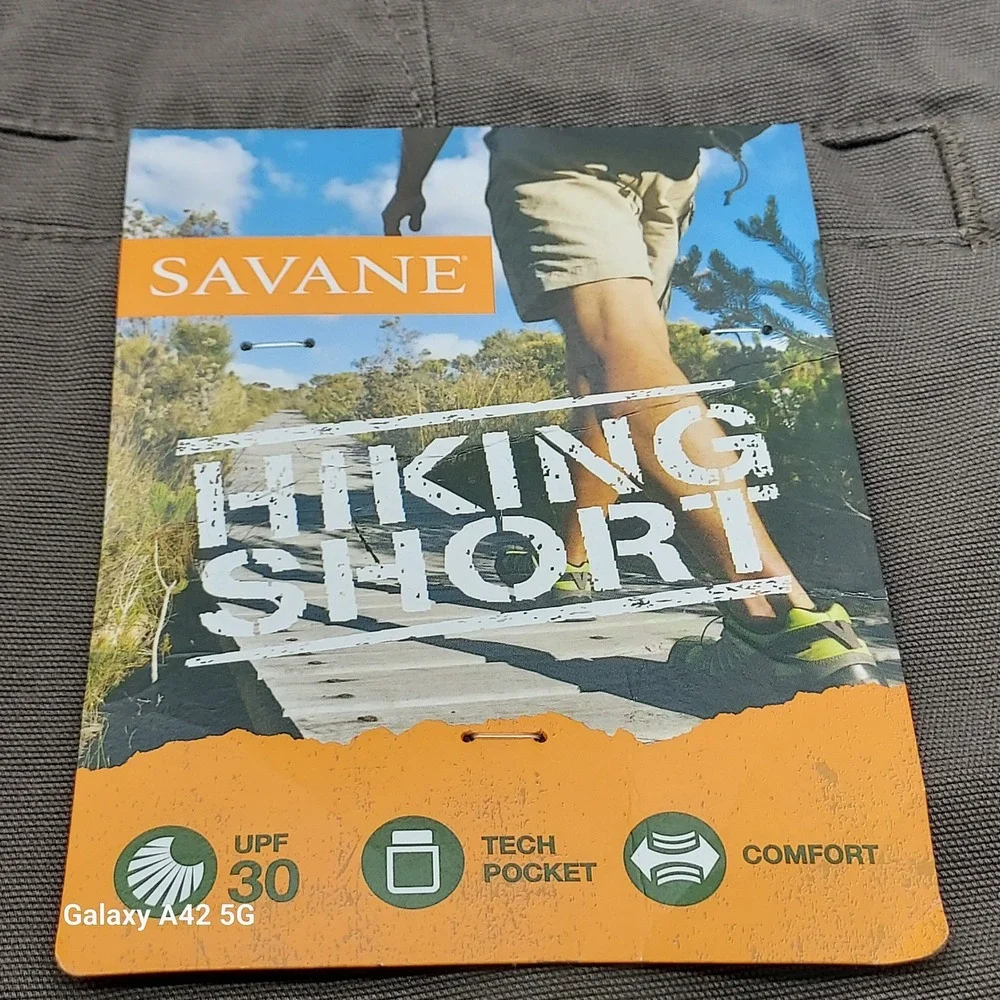Savane Mens Hiking Shorts Brown Size 42 Cargo Pockets UPF 30 SWBS7083ZZ‎